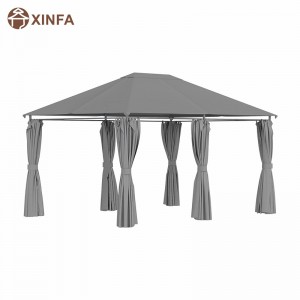 10 \\\\ \'x 13 \\\\\' Outdoor Patio Gazebo Canopy Shelter met 6 verwijderbare zijwanden, grijs