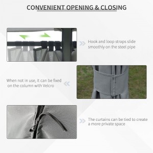 10 \\\\ \'x 13 \\\\\' Outdoor Patio Gazebo Canopy Shelter met 6 verwijderbare zijwanden, grijs