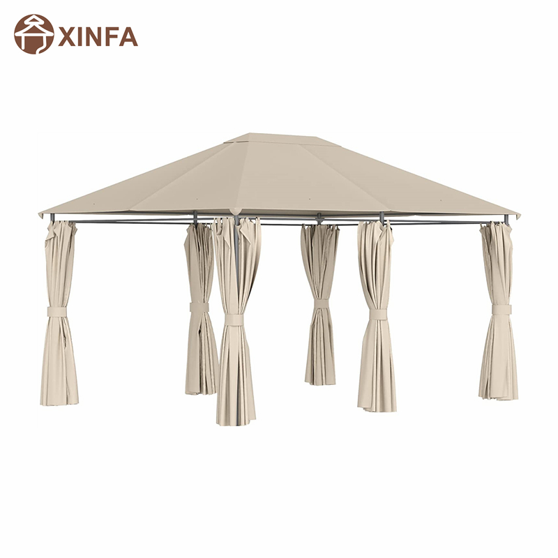 10 \\ 'x 13 \\' Outdoor Patio Gazebo Canopy Shelter met 6 verwijderbare zijwanden, Khaki