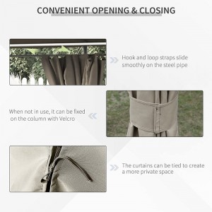 10 \\\\ \'x 13 \\\\\' Outdoor Patio Gazebo Canopy Shelter met 6 verwijderbare zijwanden, Khaki