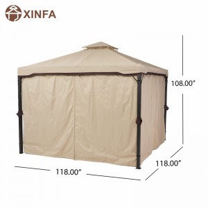 10 \\\\ \'x 10 \\\\\' Gazebo Block Sun Shade Luifel, waterdichte tent, buiten tuinhuisje met gordijnen