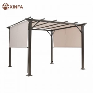 10 \\\\ \'x 10 \\\\\' Outdoor Pergola, terrasmeubilair schaduwstructuur, buitenstalen pergola gazebo met intrekbare luifeltinten