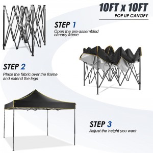 10x 10 pop -up canopy tent commercieel instant gazebo waterdichte luifel tent voor feesten camping zwart