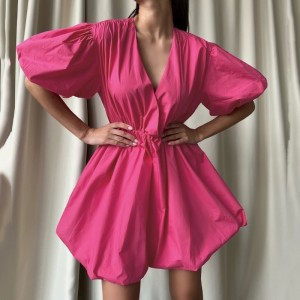 Jurk met korte mouwen 2023 Lantern Sleeve Princess Dress