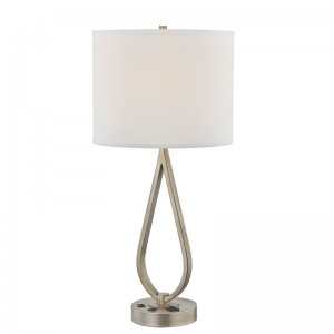 Sleep bureaulamp met antieke zilveren afwerking, een bureaulamp met een handige uitlaat en een USB -poort