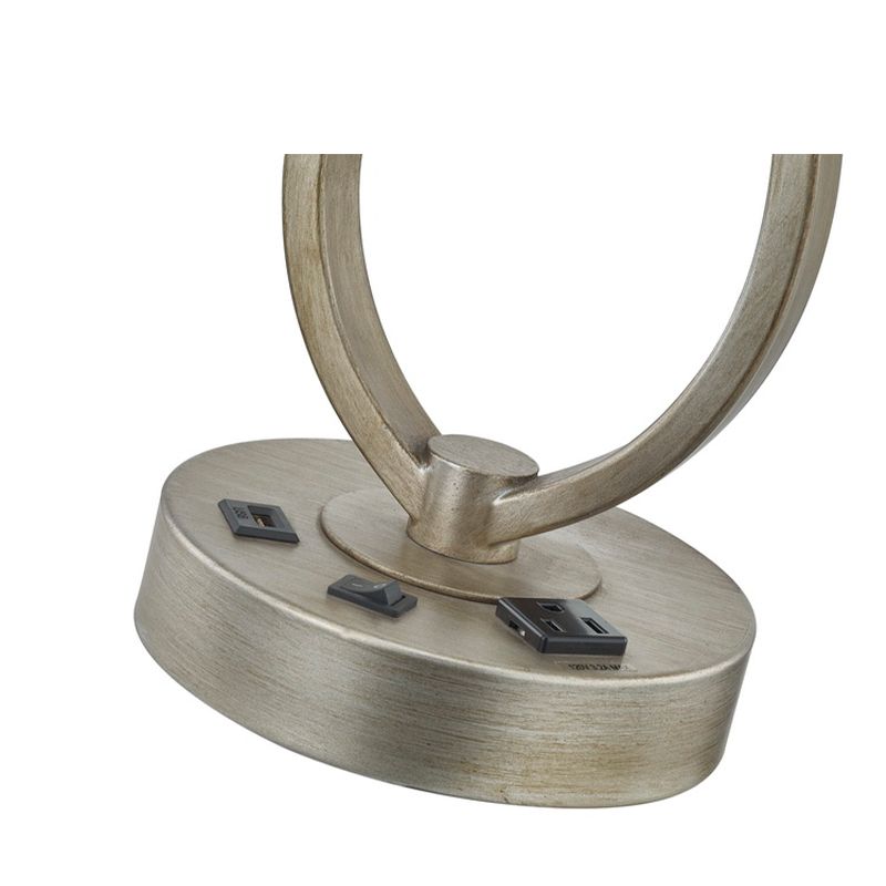 Sleep bureaulamp met antieke zilveren afwerking, een bureaulamp met een handige uitlaat en een USB -poort