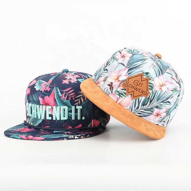 OEM Custom Design uw logo Hoogwaardige 5 paneel platte rand over sublimatie afdrukken Hip Hop Gorras Snapback Cap en hoed