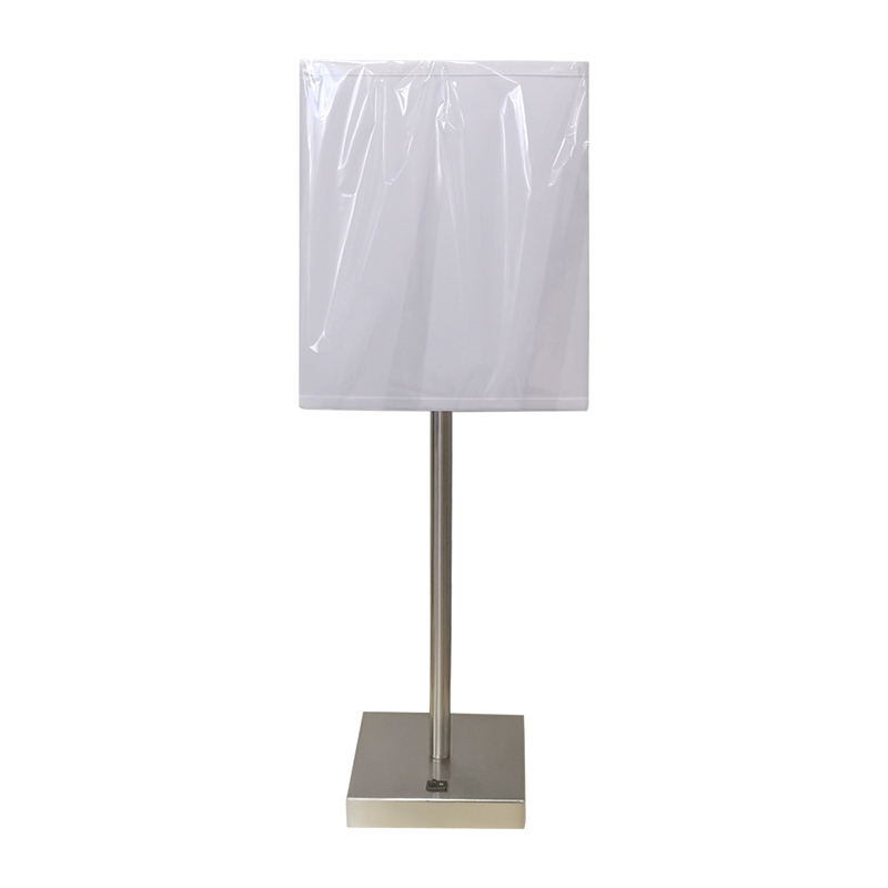 Eenvoudige stijl geborsteldenikkelafwerkingnachtkastje tafellamp met een op/off rocker -schakelaar in de kamer