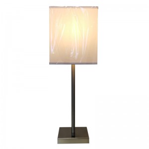 Eenvoudige stijl geborsteldenikkelafwerkingnachtkastje tafellamp met een op/off rocker -schakelaar in de kamer