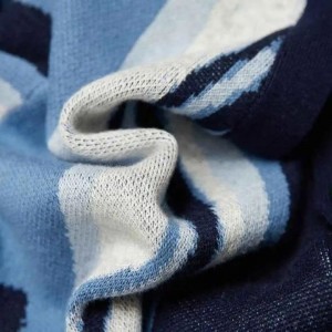 Aangepaste voorzak Polo gebreide shirt marmeren jacquard gebreide gebreide heren pullover trui