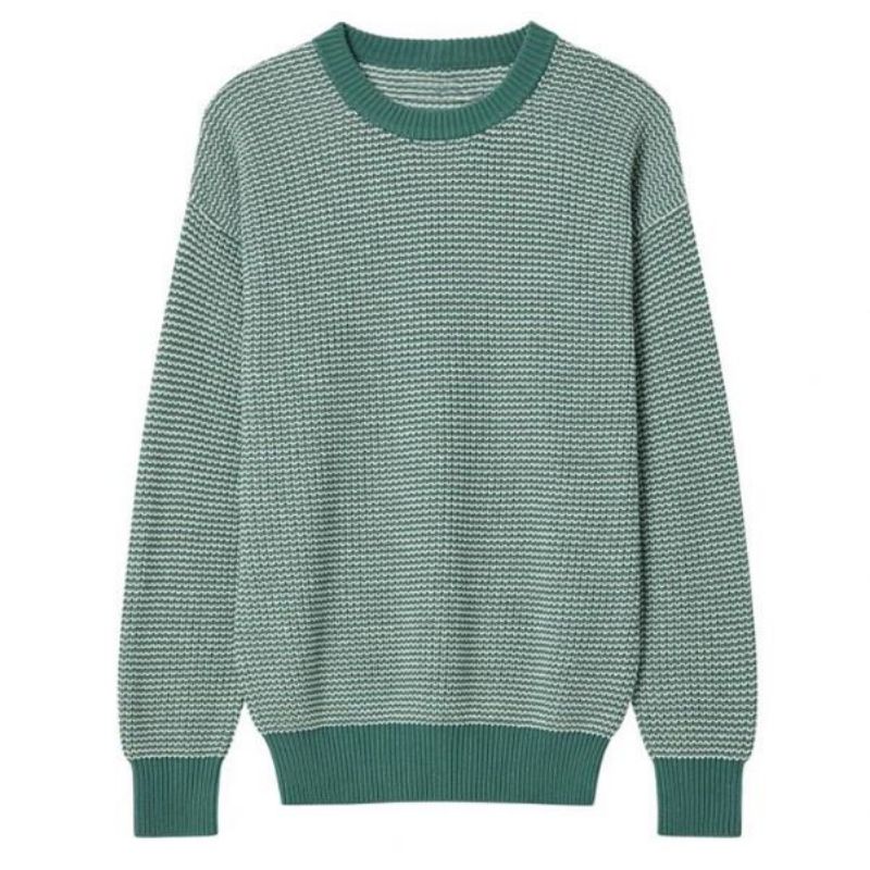 Mannen mix kleur gebreide pullover crewneck lange mouw trui