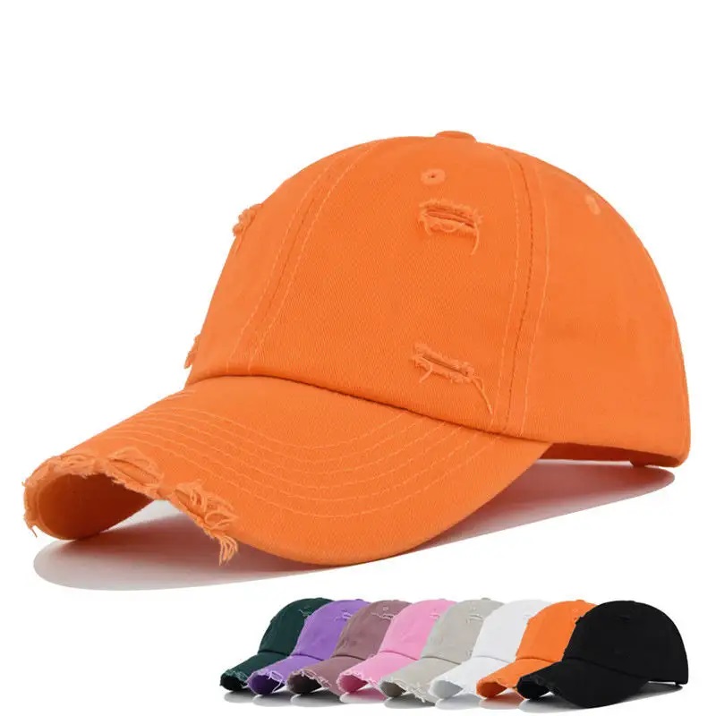 2023 Nieuwe stijl kleurrijke aangepaste logo katoen vintage honkbal petnoodlijdende papa hoed