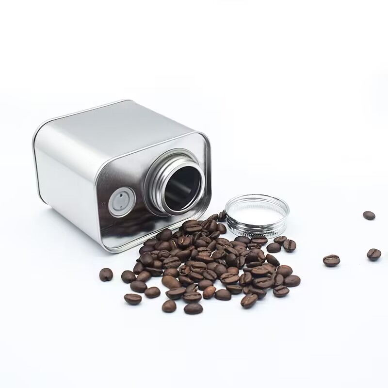 Aangepaste blik tin blik fabrikant afdrukken tinplate lege koffieboon thee tin cadeaubakje metaal kan 250 g koffiebouwverpakking 250 g