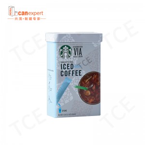 Etc-custom tin can fabrikanten groothandel rechthoekige vierkante blik kan metalen verpakking thee en koffieblokkist aangepaste blik