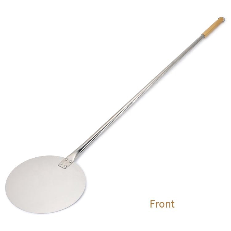 Extra lange 53 inch ronde aluminium pizza draaien peelschop voor bakstenen oven koop houten handvat