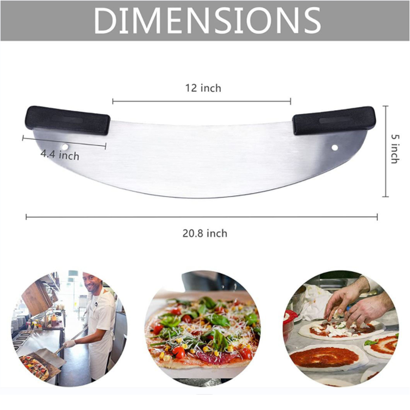 20 inch roestvrijstalen snijderpizza, pizza -snijder pizza rocker voor zakelijke keuken plastic handgreep rocker
