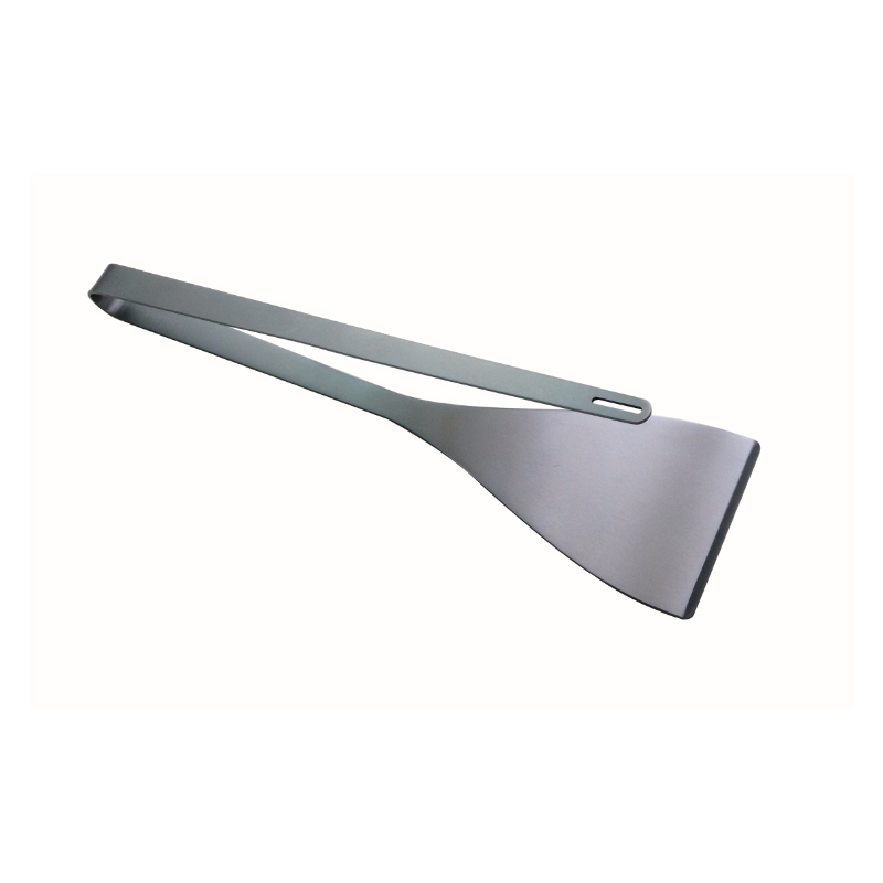 OEM/ODM Geklantiseerd 304 roestvrij staal single-use 2 in 1 bbq ​​grill spatel&tang voor buitenshuis, multi-doeleinden