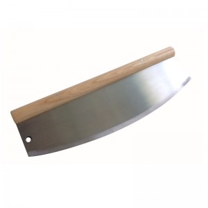 China Factory 304 Roestvrij staal Pizza Cutter Pizza Slicer Pizza Rocker met houten handvat