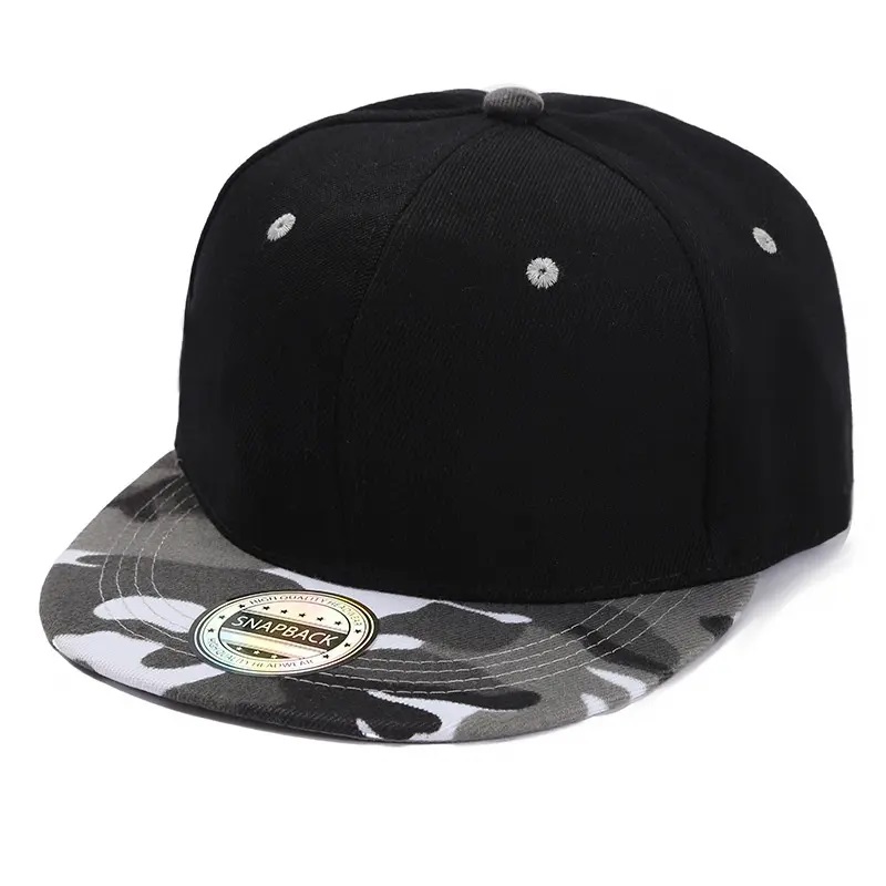 Aangepast Logo Solid Color Hat Camo lichtplaat plat langs honkbal cap mannen en vrouwen zomer hiphop skateboard snapback caps