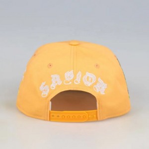 Made in China Six Panel Snapback Baseball Cap for Men Custom Gorras Snapbacks borduurhoeden geel