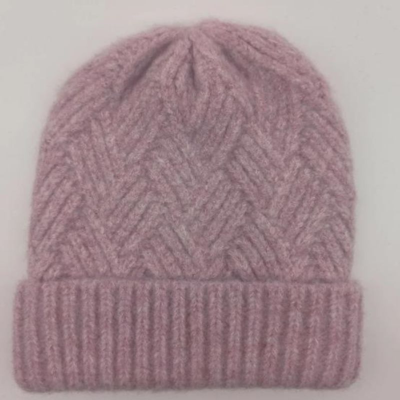 Warm Winter Fashion Blend Cable Flat Knitting Hat
