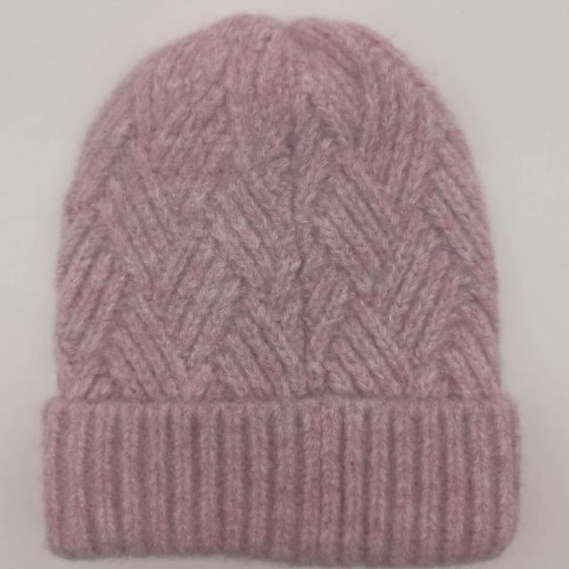 Warm Winter Fashion Blend Cable Flat Knitting Hat