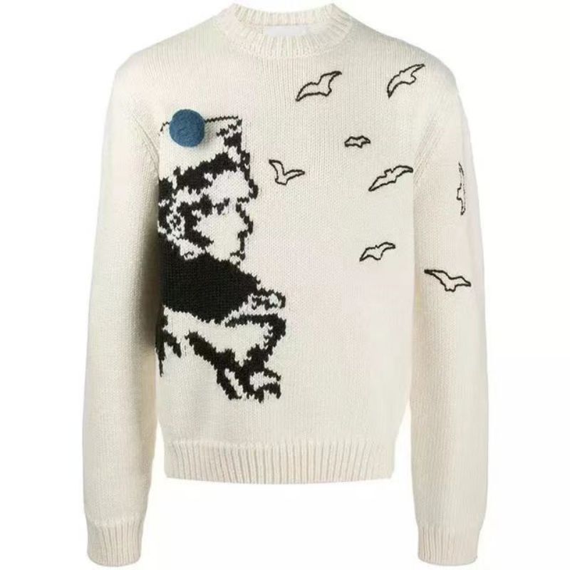 Aangepaste winterproductie Casual gebreide Jacquard -truien voor de mens