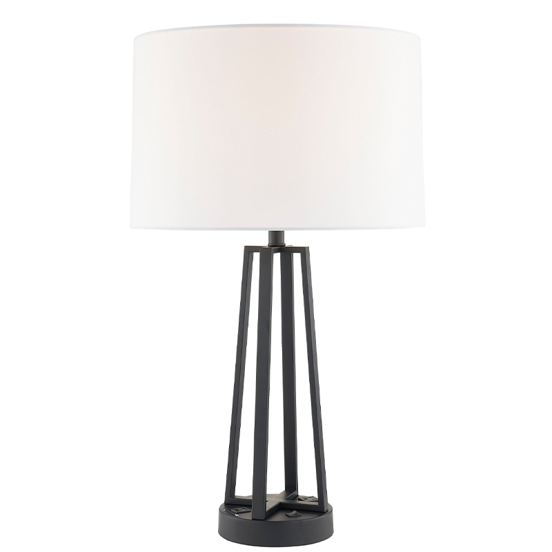 Donkere bronzennachten en licht met een op/off rocker -schakelaar, een handige uitlaatklep en een USB -oplaadhaven in hotelkamer