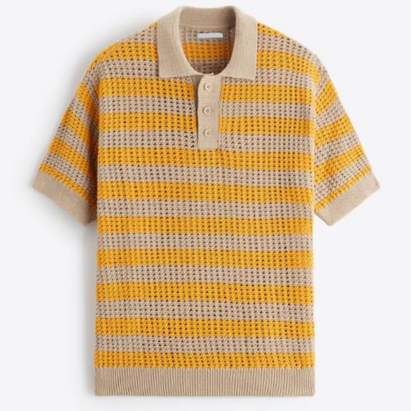 Groothandel in de lente Zomer Korte mouw Haakhaak gebreide polo trui shirt voor mannen