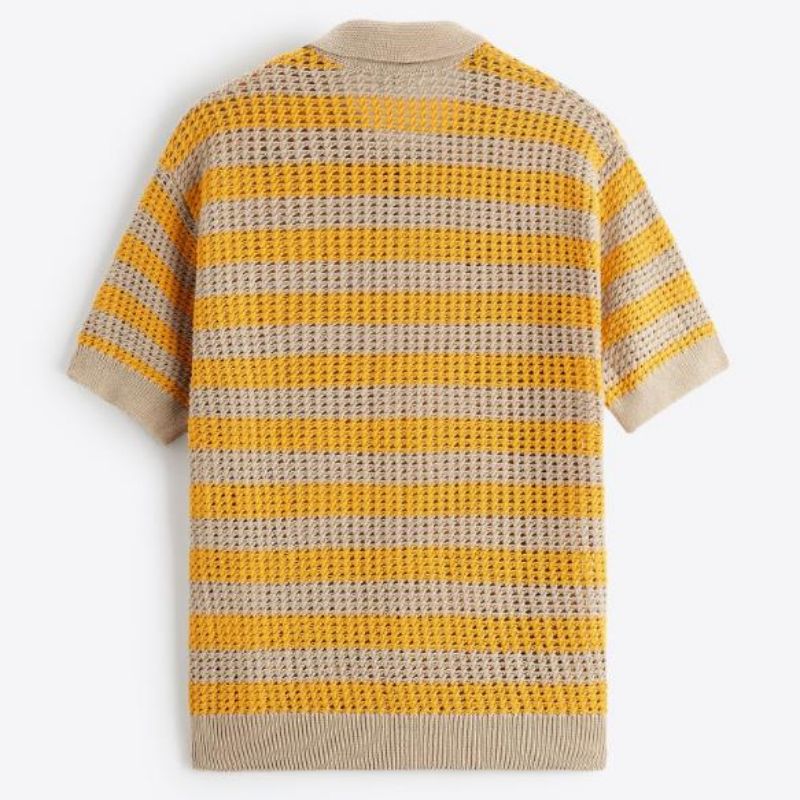 Groothandel in de lente Zomer Korte mouw Haakhaak gebreide polo trui shirt voor mannen