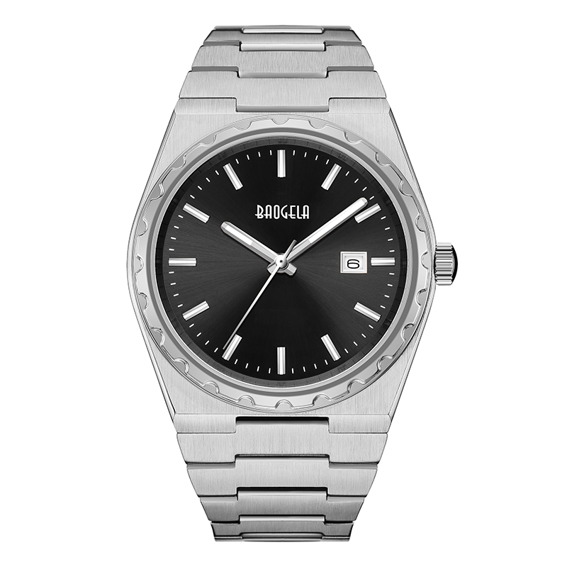 Baogela Brand Luxury Rose horloges roestvrij staal heren \\ 's polsWatch Classic Business 50m waterdichte beweging Relogio masculino 22801