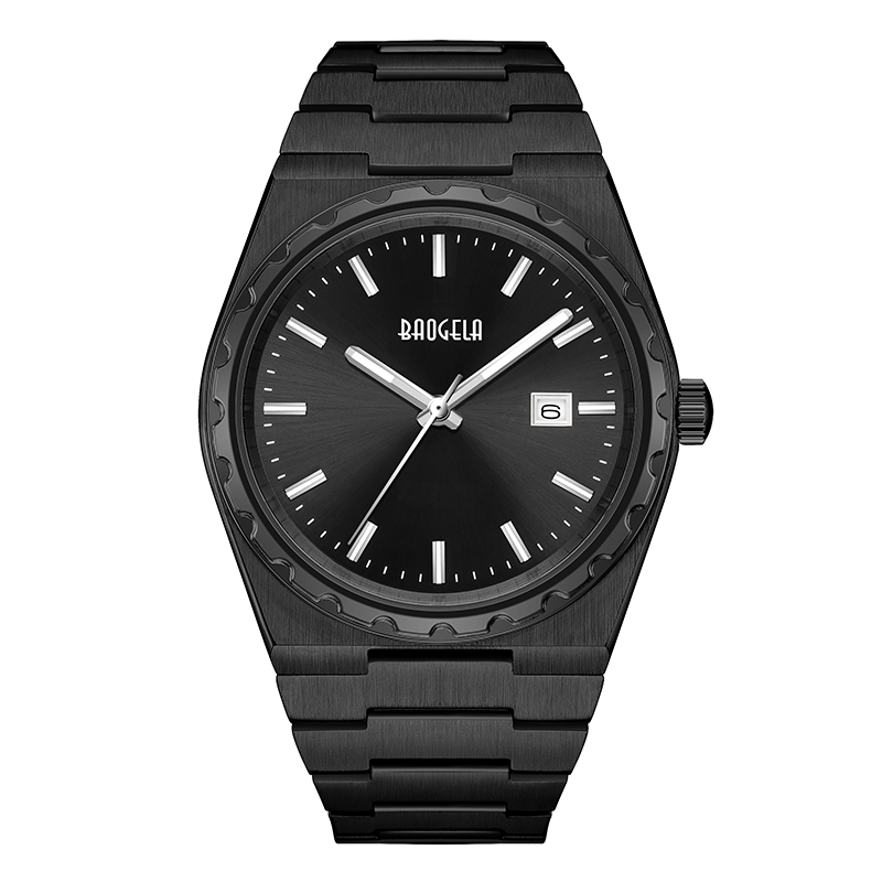 Baogela Brand Luxury Rose horloges roestvrij staal heren \\ 's polsWatch Classic Business 50m waterdichte beweging Relogio masculino 22801