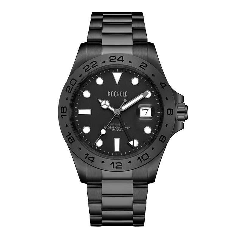 Baogelanieuwe mannen luxe horloge 304 roestvrij staal lumineuze wijzerplaat 50m duiken modeparen sport horloge polshorloge goudgroen 22806