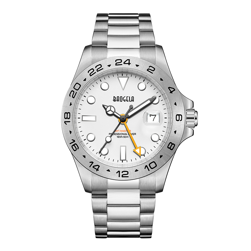 Baogela Men Luxury Watch 304 Roestvrij staal Zwitserse beweging Lumineuze wijzerplaat 50Bar Ashion Business Relogio Masculino polshorloge 22806