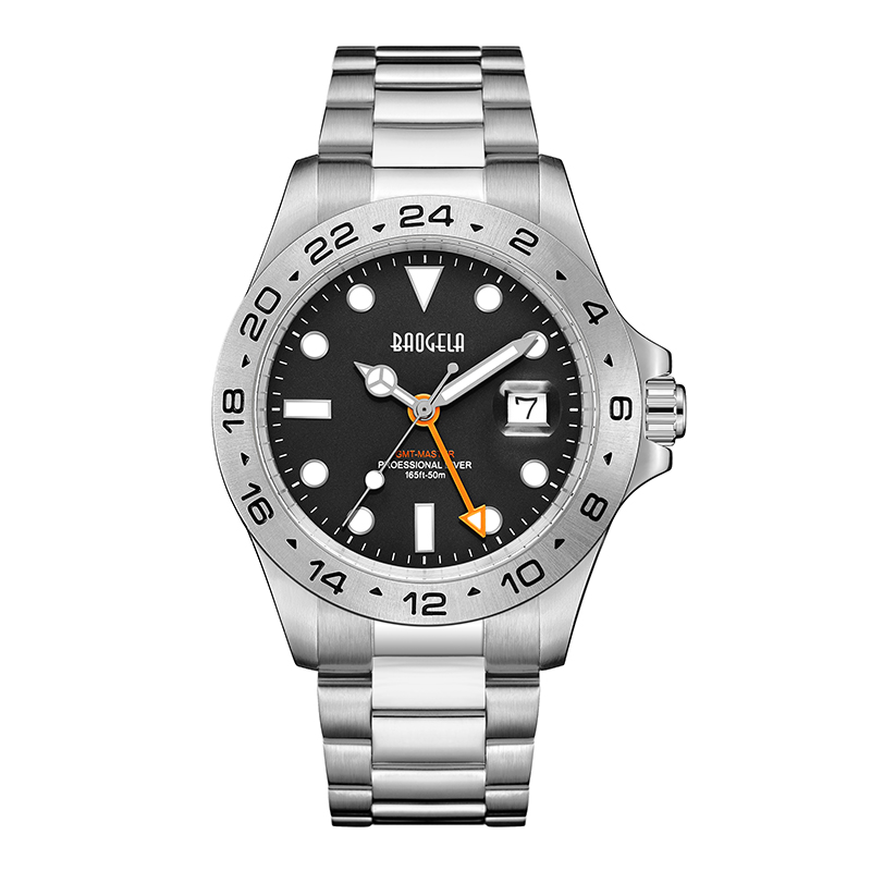 Baogela Men Luxury Watch 304 Roestvrij staal Zwitserse beweging Lumineuze wijzerplaat 50Bar Ashion Business Relogio Masculino polshorloge 22806