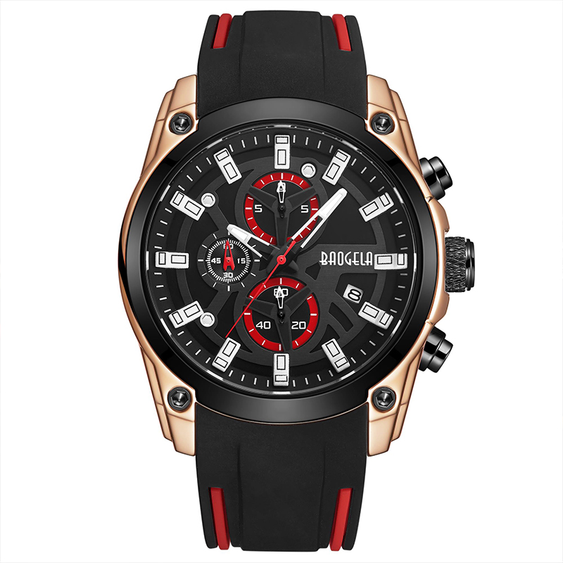 Baogela Men's militaire sport kijktnaar mannen waterdichte mode blauwe siliconen band polshorloge man luxe topmerk lumineuze horloge 22705