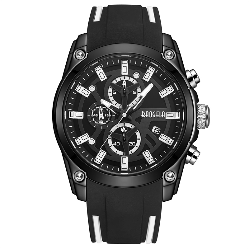 Baogela Men's militaire sport kijktnaar mannen waterdichte mode blauwe siliconen band polshorloge man luxe topmerk lumineuze horloge 22705