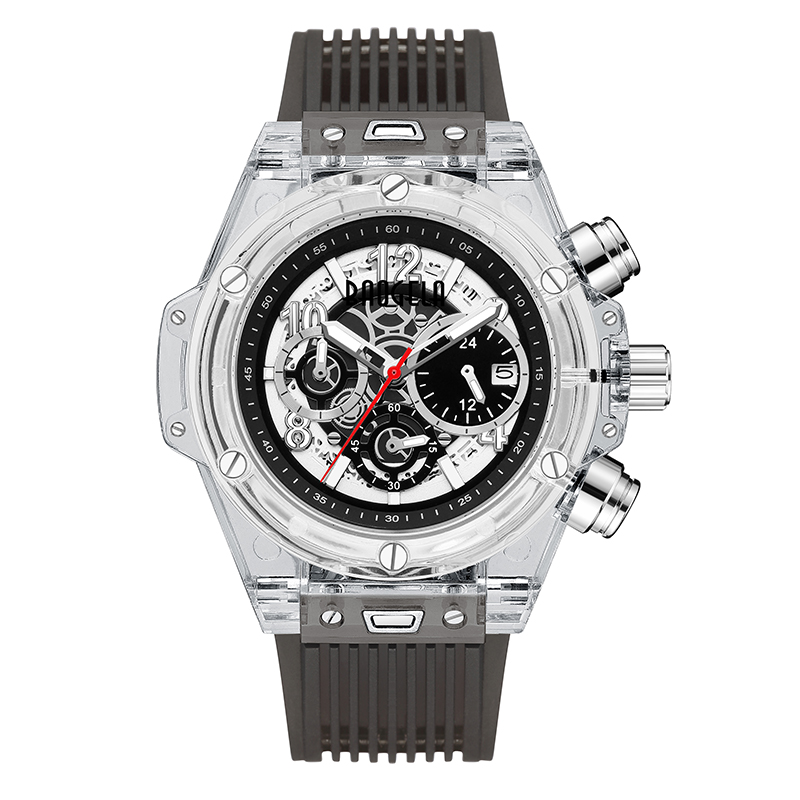 Baogela Brand Volledig transparant horloge luxe heren kijken modesporten militaire reloj creatieve mannen vrouwen chronograaf kwarts horloge 20013