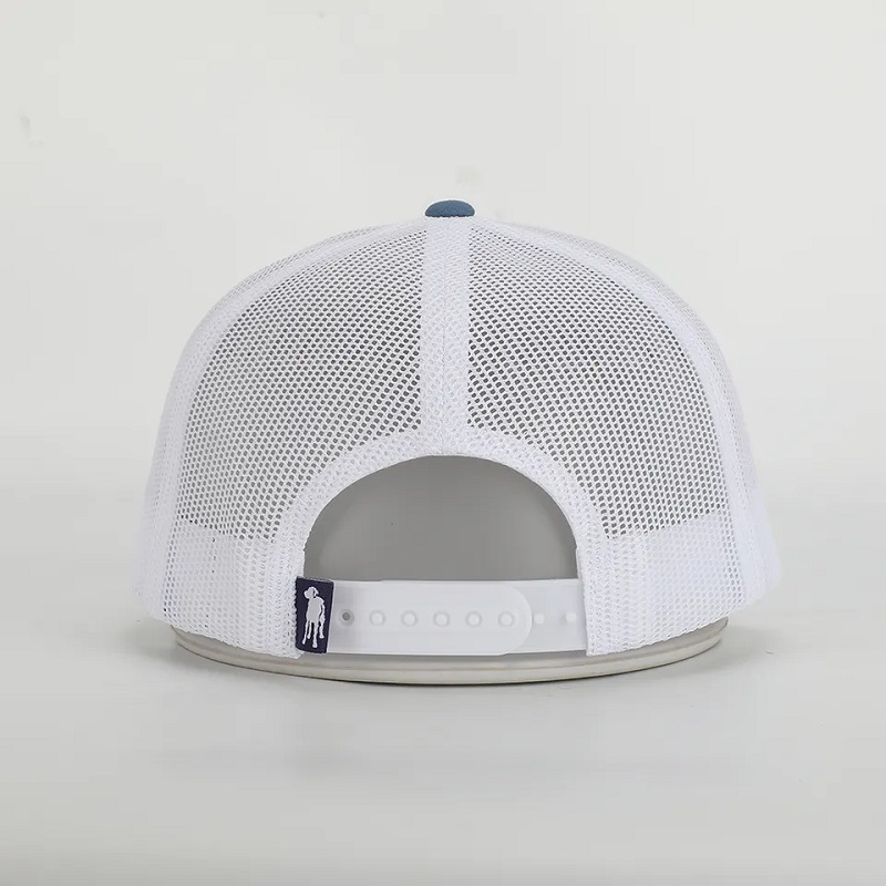 Aangepaste hoogwaardige 6 paneel Richardson 112 Cap Style Cotton Structured Mesh Trucker Hat met lederen patch