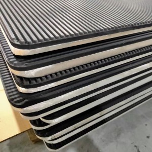 Vorkheftruck zwarte aluminium legering klemmen rubberen plaat