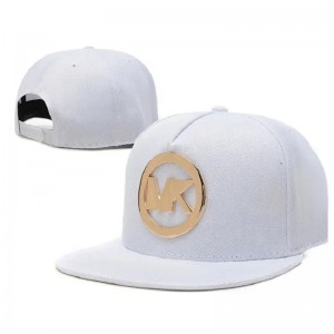 Groothandel aangepaste gouden metalen plaat logo snapback caps hoeden