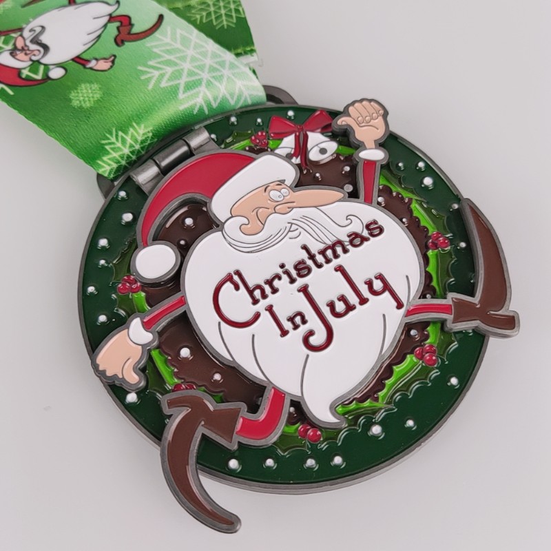 Custom Running Medals Christmas Run Medals Santa Claus Run Medals Fun Run Medals Sport Finisher Medals