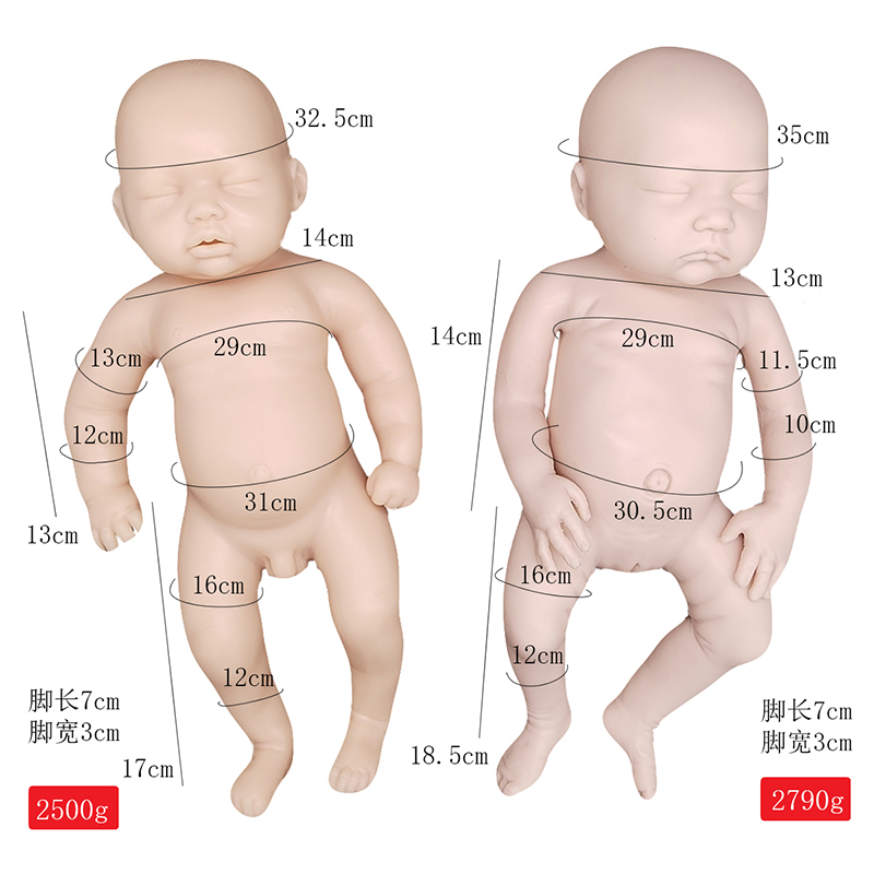 High Simulation Reborn Doll The Silicone Material Reborn Baby Sleep Silicone Reborn Doll Realistic (Pre-Make-Up)