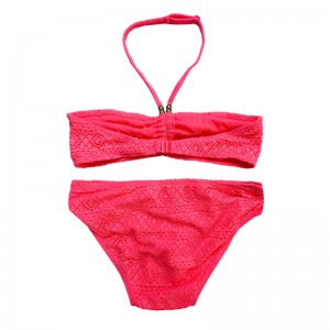 Halterneck Lace twee stukken kinderen zwempakken