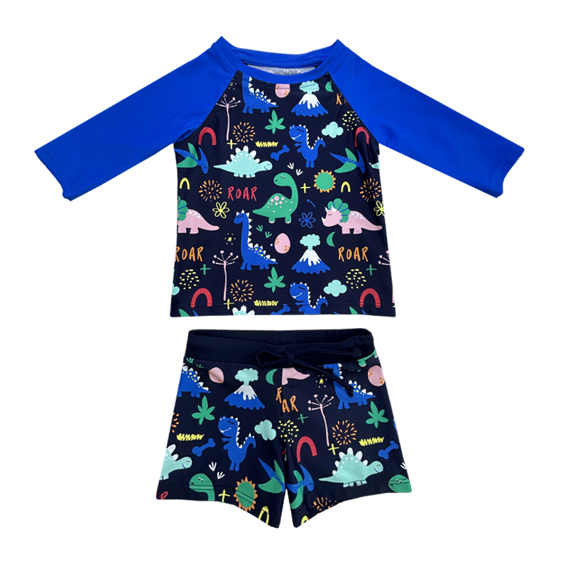 Print patch drawstring Children Swimsuits