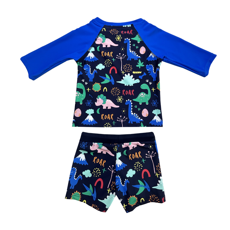 Print patch drawstring Children Swimsuits