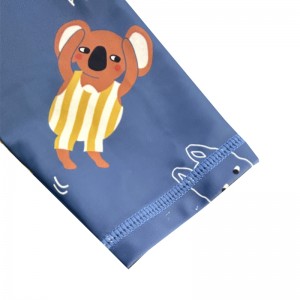 Cartoon print ritssluiting uit één stuk kinderen zwempakken