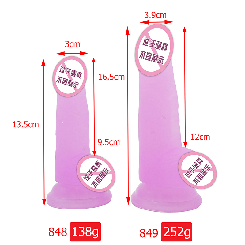 848/849 Groothandel Populaire Simulatie Pik Penis Didol Sex Toy Sucker Vrouwen enorme realistische Crystal Dildo's voor vrouwelijke mannen