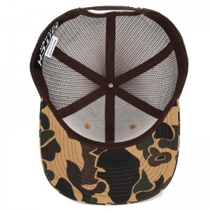 Aangepaste eend bruin camo snapback mesh patch logo 6 paneel richardson 112 trucker cap hoed