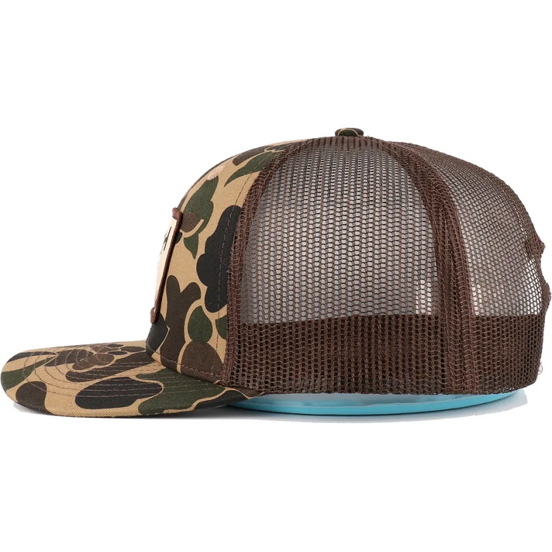 Aangepaste eend bruin camo snapback mesh patch logo 6 paneel richardson 112 trucker cap hoed